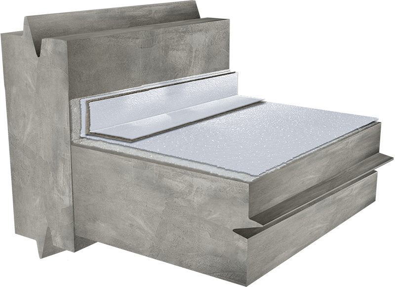 Ram QuickFlash PMMA typical roof flashing assembly at a parapet